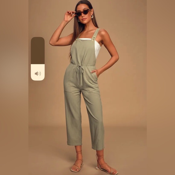 Verona Sage Green Drawstring Wide-Leg Jumpsuit - Picture 3 of 4